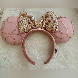 Disney- Parks Best Day Ever Pink Minnie Mickey Mouse Ears Bow Headband GUC
